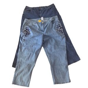Lot Of 2 Ruby Rd Capri Cropped Jeans Women's 20W #K‎